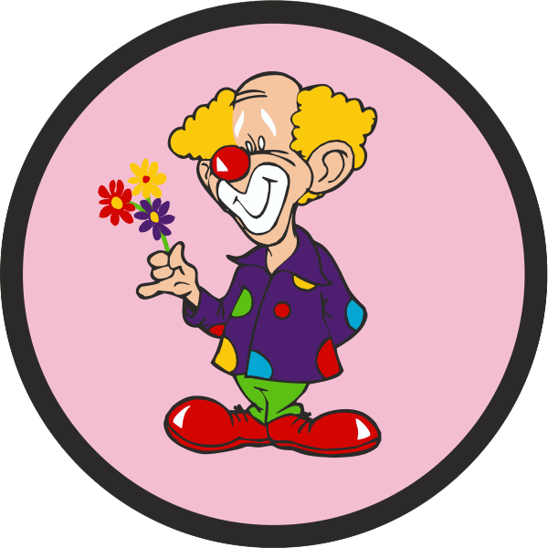 217-blank - Clown With Flowers (600x600), Png Download