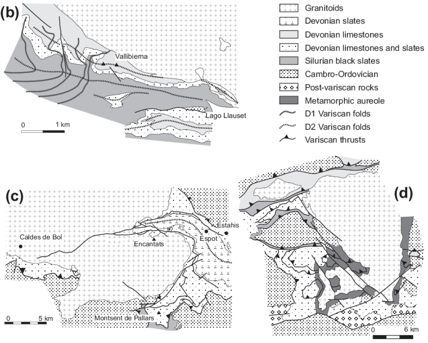 A) Simplified Structural Map Of The Variscan Pyrenees - Cartoon (850x682), Png Download
