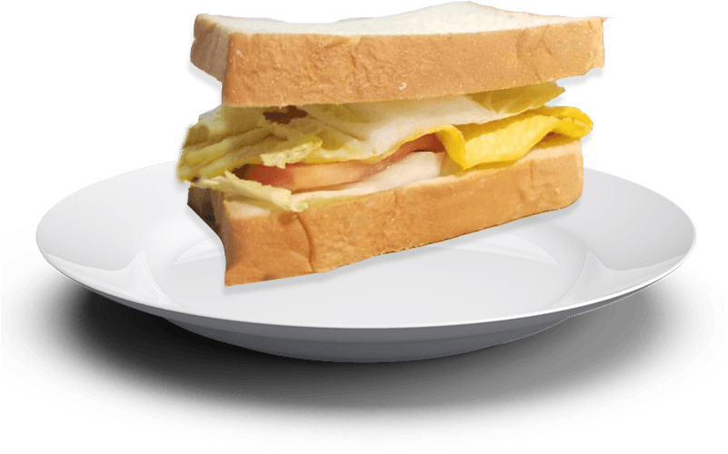 Omelette Sandwich - Fast Food (800x800), Png Download