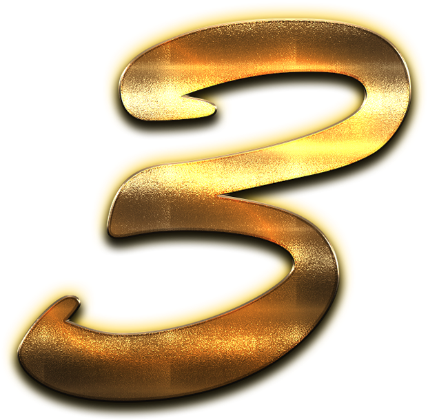 Download 3 Number Golden Png PNG Image with No Background - PNGkey.com