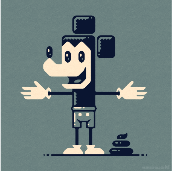 Mickey The Poo Parody Satire Characterdesign Character - Cartoon (800x600), Png Download