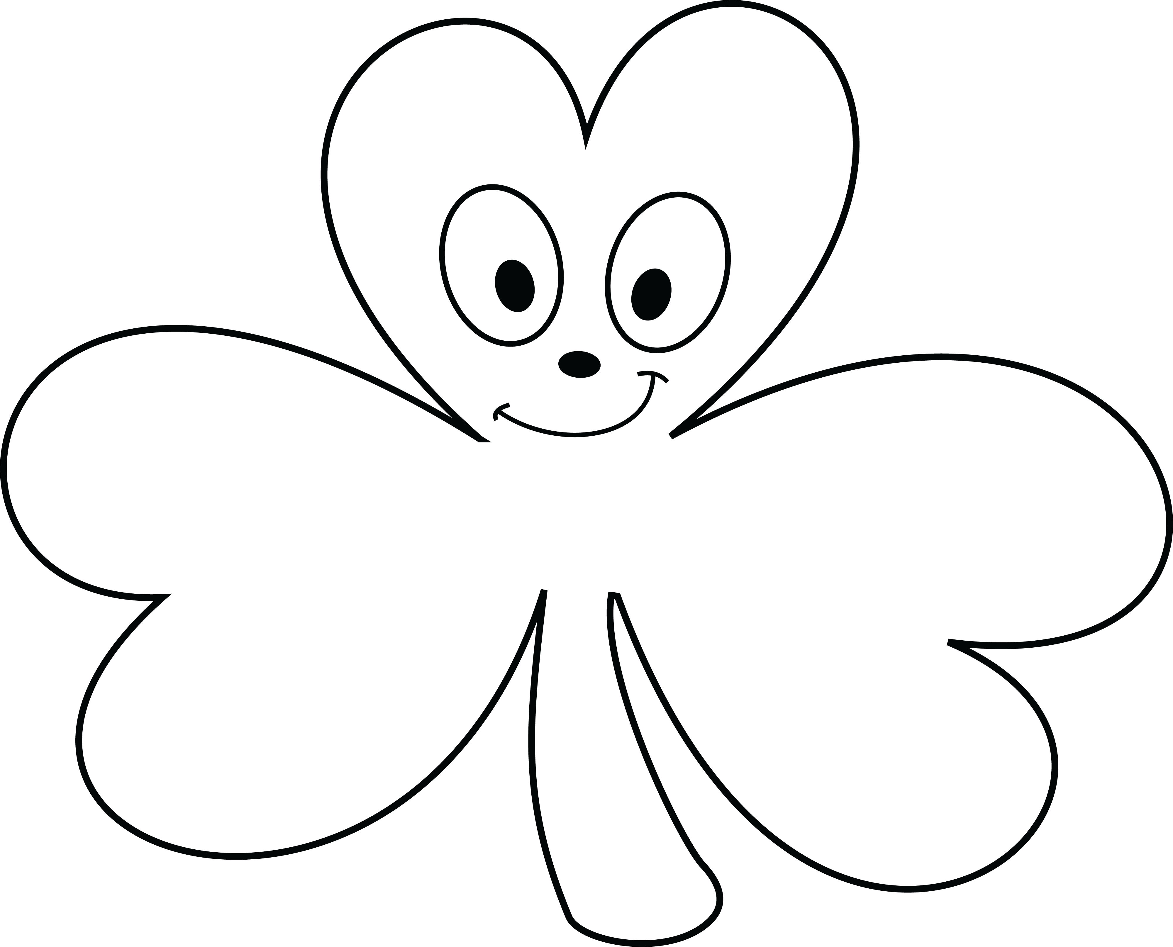 Monkey Clipart Black And White Images - Shamrock (4000x3230), Png Download