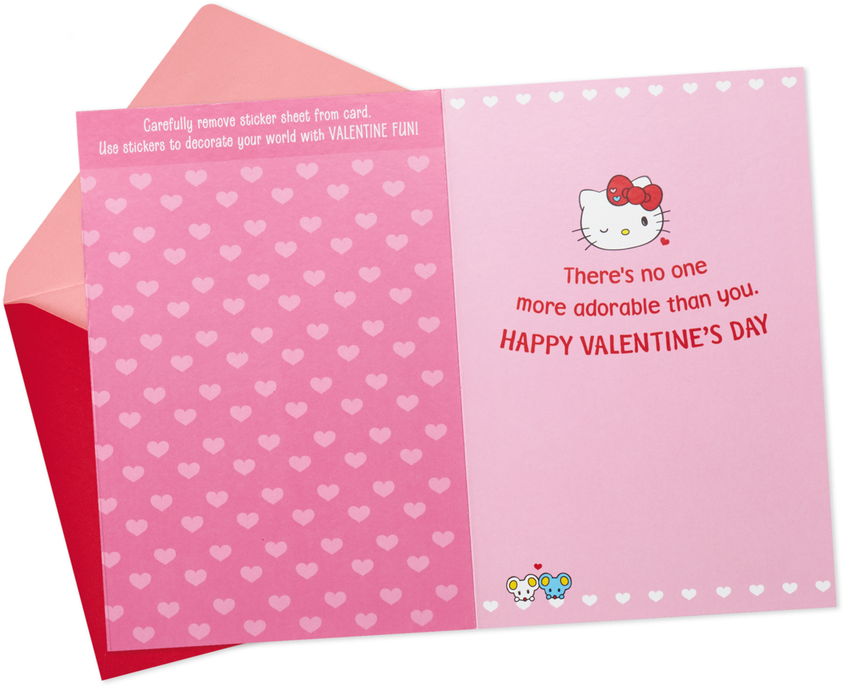 download hello kitty valentine s day card with stickers png image with no background pngkey com