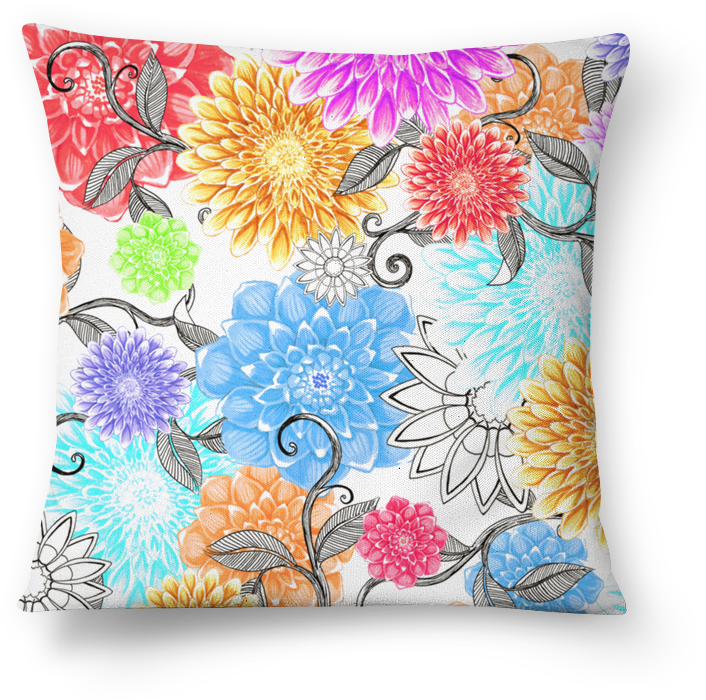 Almofada Florais Da Lua De Lundaysna - Cushion (800x800), Png Download
