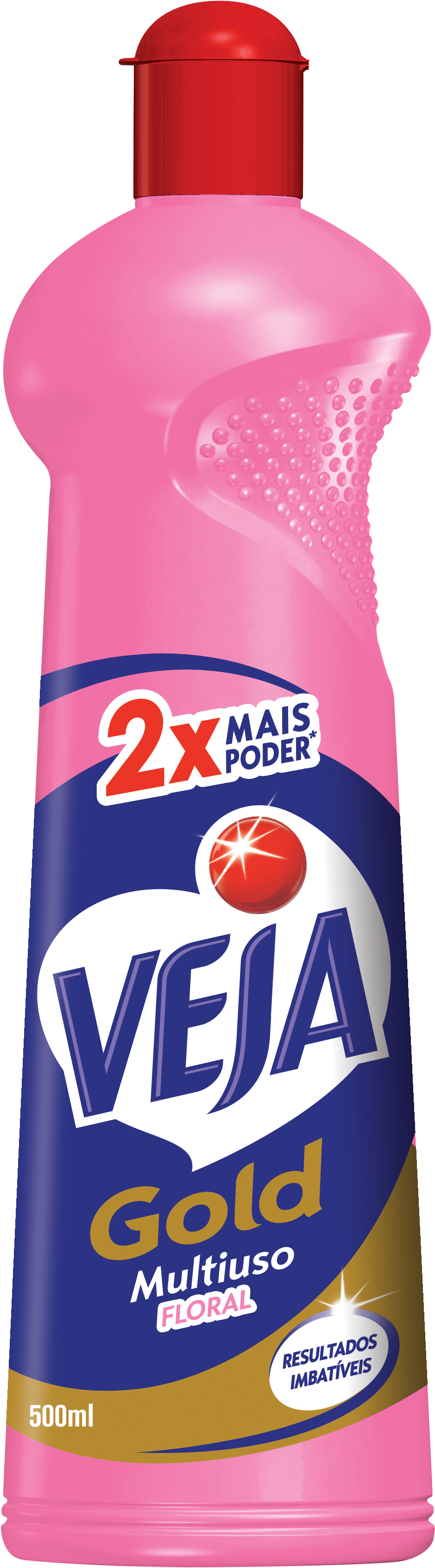 Veja Gold Multiuso Floral Squeeze 500ml - Bottle (1051x3543), Png Download
