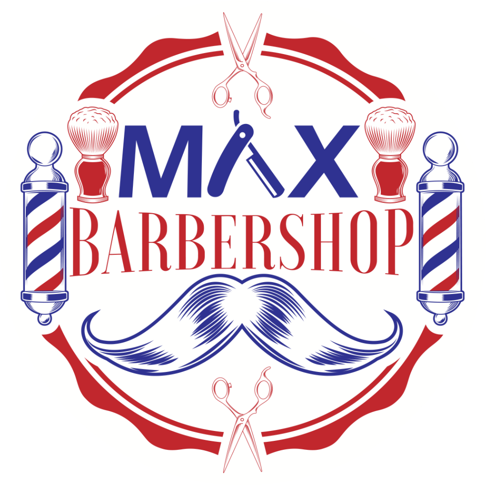 Max Barbershop Logo - Circle (1000x1000), Png Download