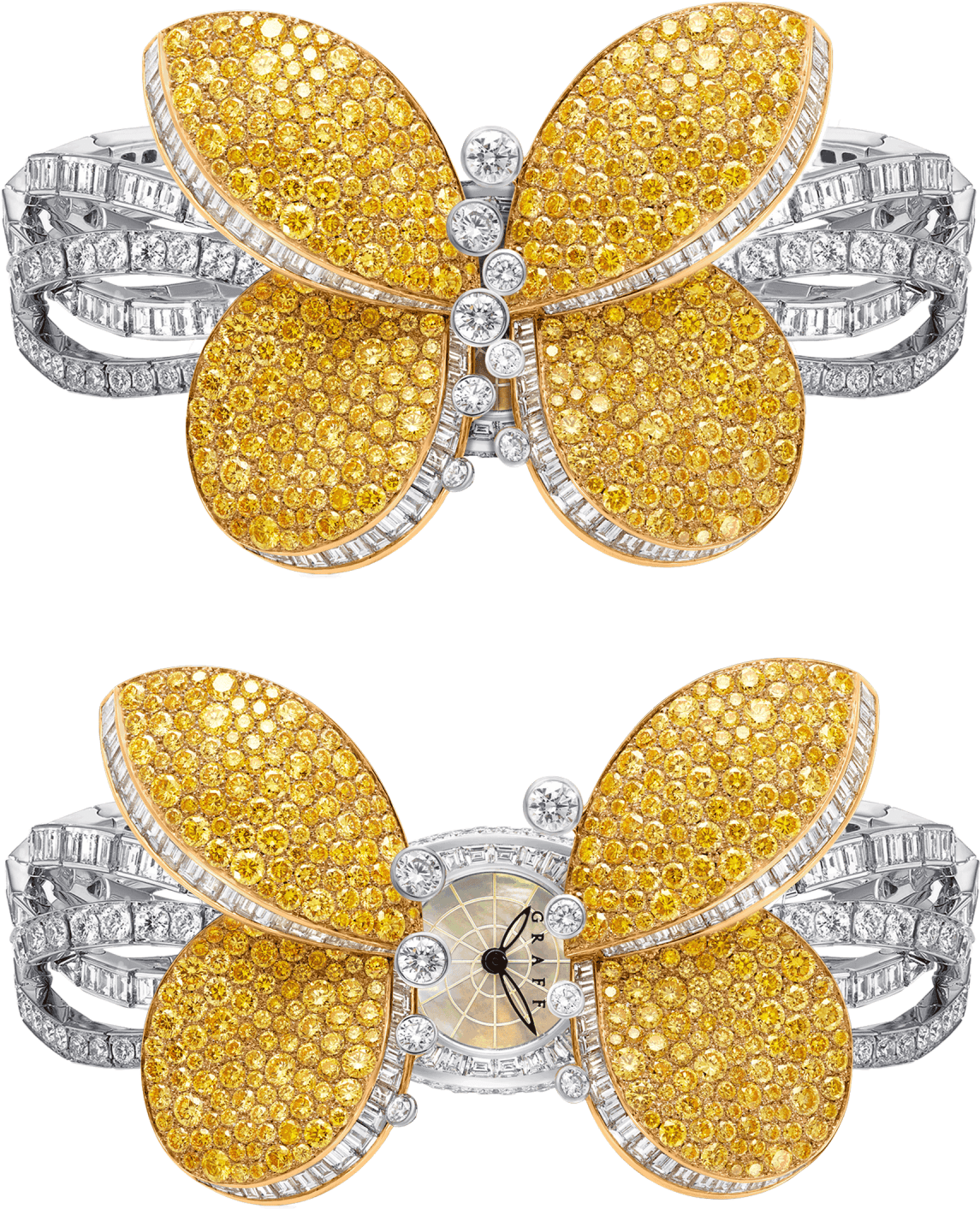 A Graff Ladies' Princess Butterfly Watch Set With Yellow - Butterfly (2000x2000), Png Download