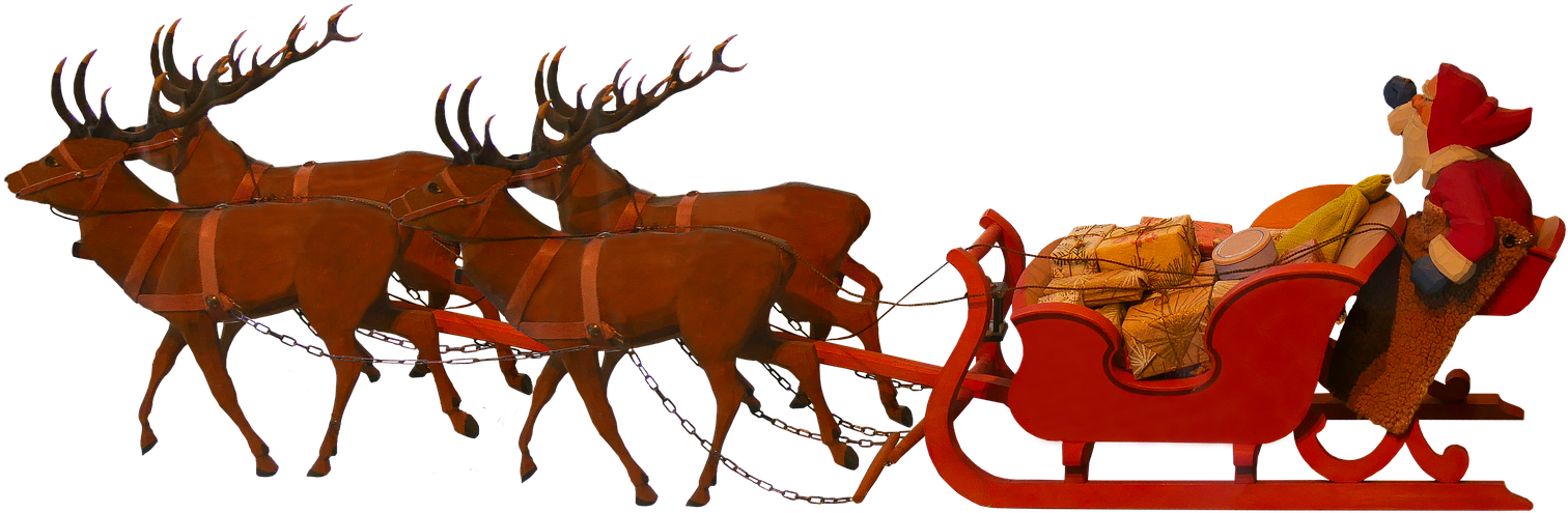 An Elegant Christmas Table - Santa Claus En Trineo Png (1920x1441), Png Download