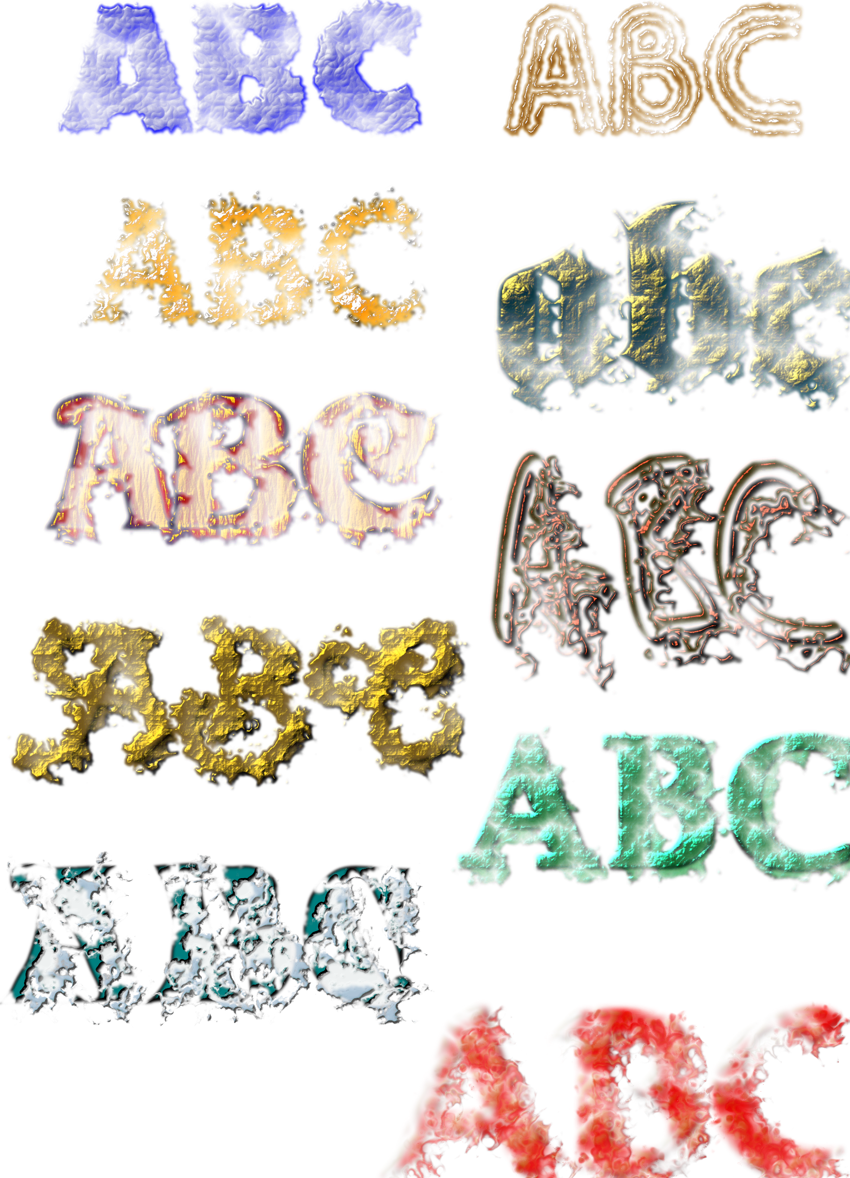 This Free Icons Png Design Of Ten Text Textures (1731x2400), Png Download