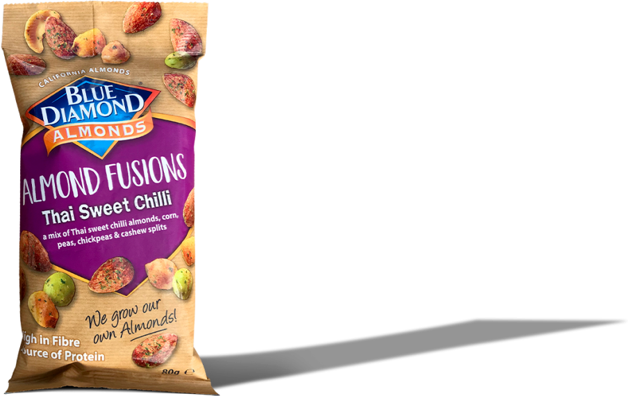 Download Thai Sweet Chilli Blue Diamond Almonds PNG Image with No