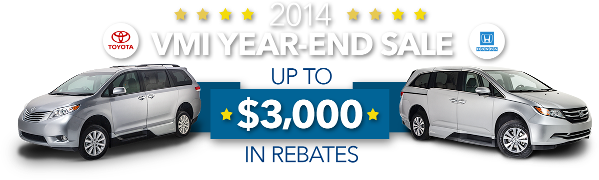 2014 Vmi Year-end Sale On Wheelchair Accessible Vehicles - Toyota (1198x361), Png Download