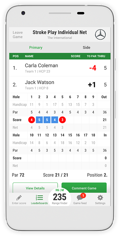 447 X 894 14 - Golf Score App (447x894), Png Download