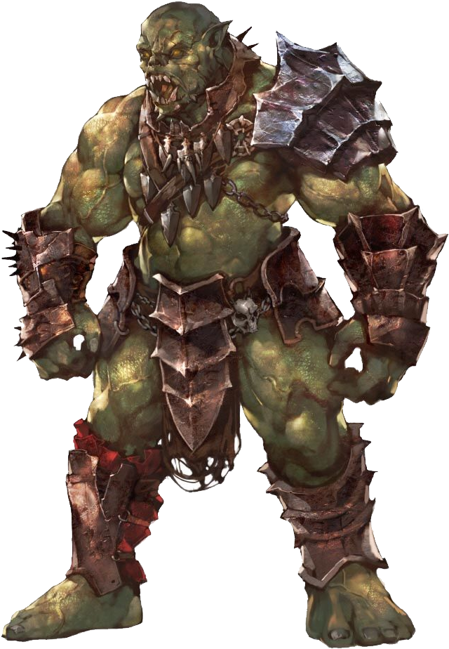 Orc - Pathfinder Orc Barbarian (886x1297), Png Download