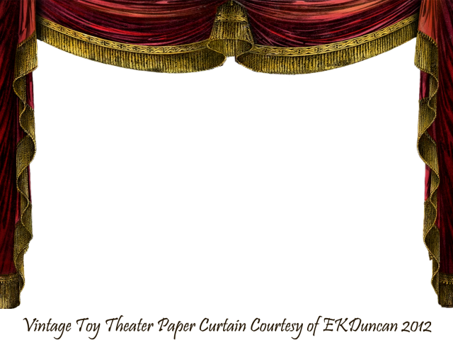 Stage Curtains Clipart - Vintage Stage Curtain Png (640x480), Png Download