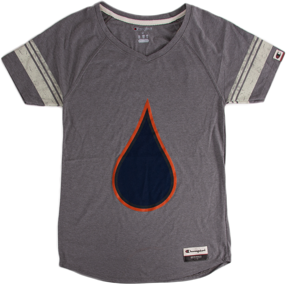 Picture Of Women's Varsity Oil Drop T-shirt - Active Shirt (1000x1000), Png Download
