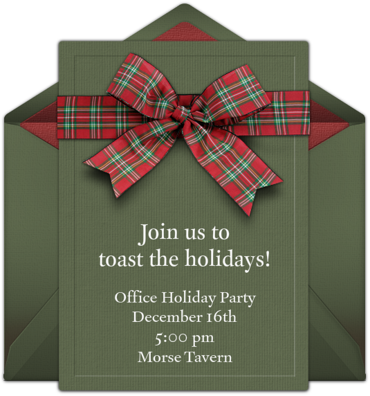 Plaid Bow Online Invitation - Tartan (650x650), Png Download