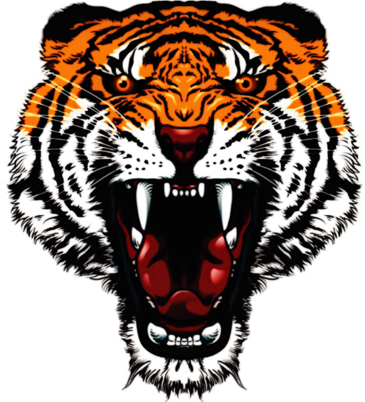 Tattoo Tiger Angry Orange Open Mouth - Tiger Face Png Hd (1024x1024), Png Download