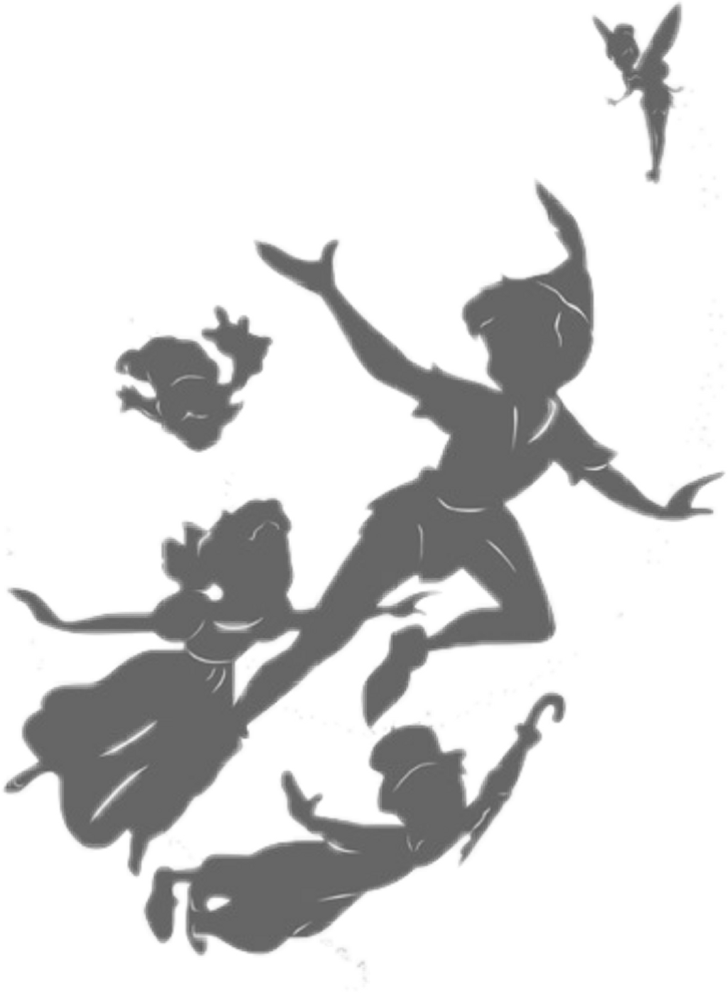 Peterpan Sticker - Silhouette Peter Pan Png (1024x1398), Png Download