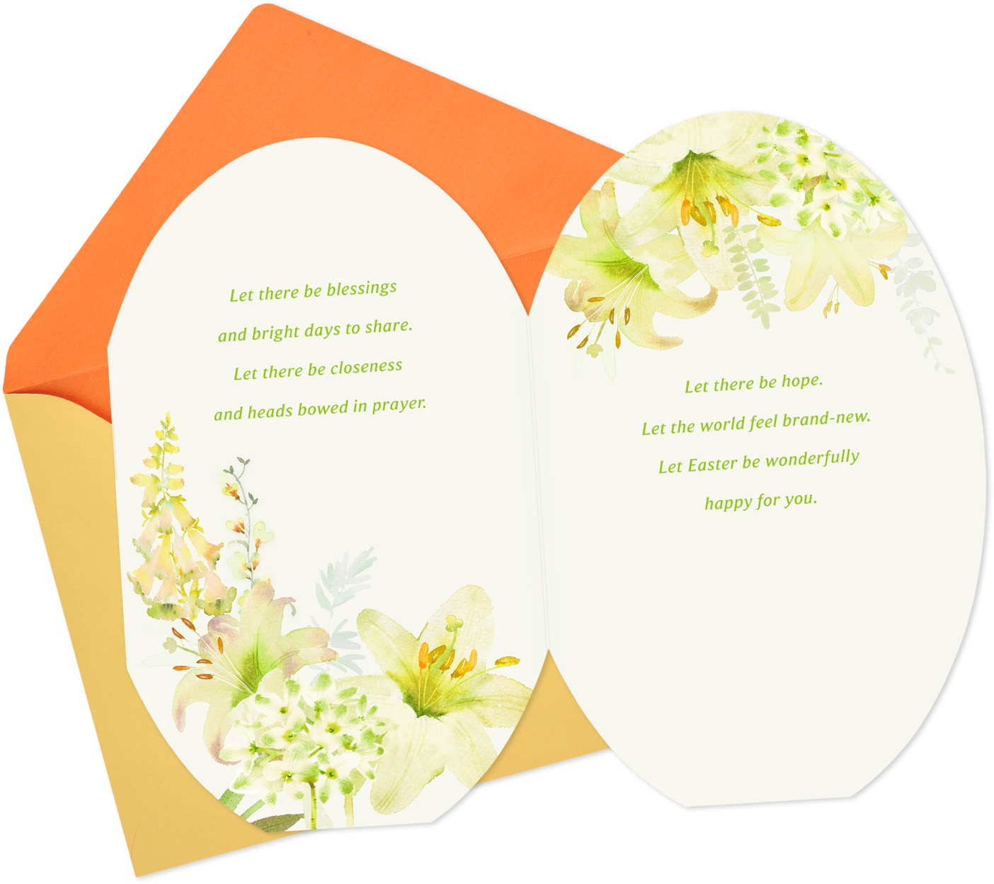 Watercolor Lily Flowers Blessings Easter Card (1470x1470), Png Download