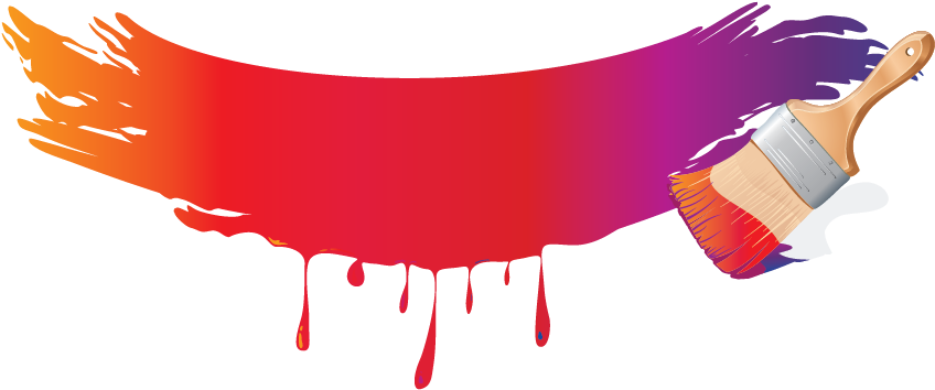 Paint Brush Orange Free (1089x462), Png Download