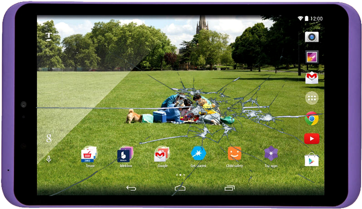 Hudl2 Cracked Screen Working Lcd - Tesco Ipads (742x460), Png Download