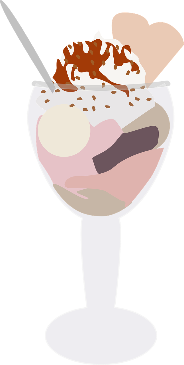 Ice Cream Sundae Ice Summer - Illustration (646x1280), Png Download