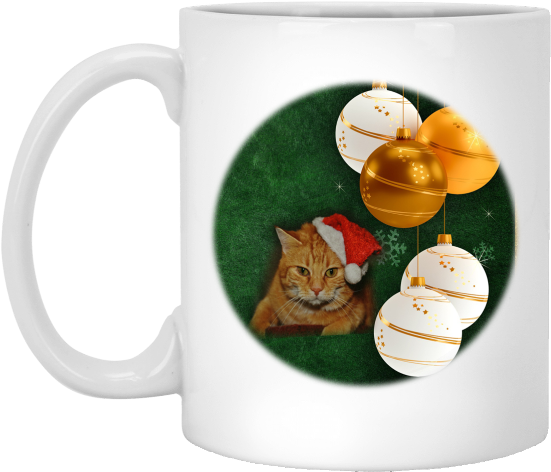 Cat Santa Hat - Mug (1024x1024), Png Download