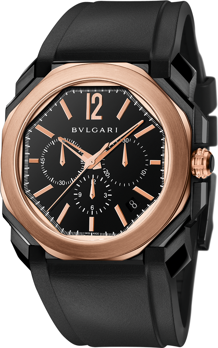 Octo Reloj Reloj Multi Black - Bvlgari 102488 (1800x1405), Png Download