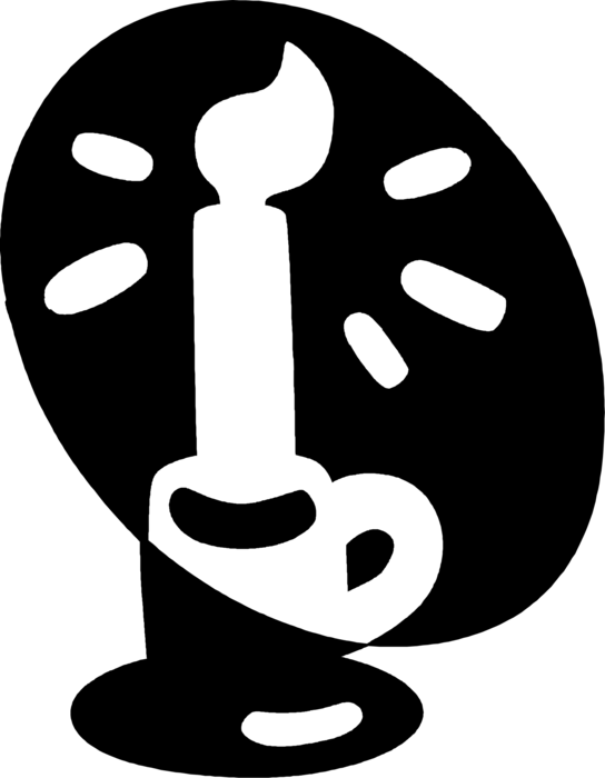 Vector Illustration Of Candle Ignitable Wick Embedded - Illustration (544x700), Png Download