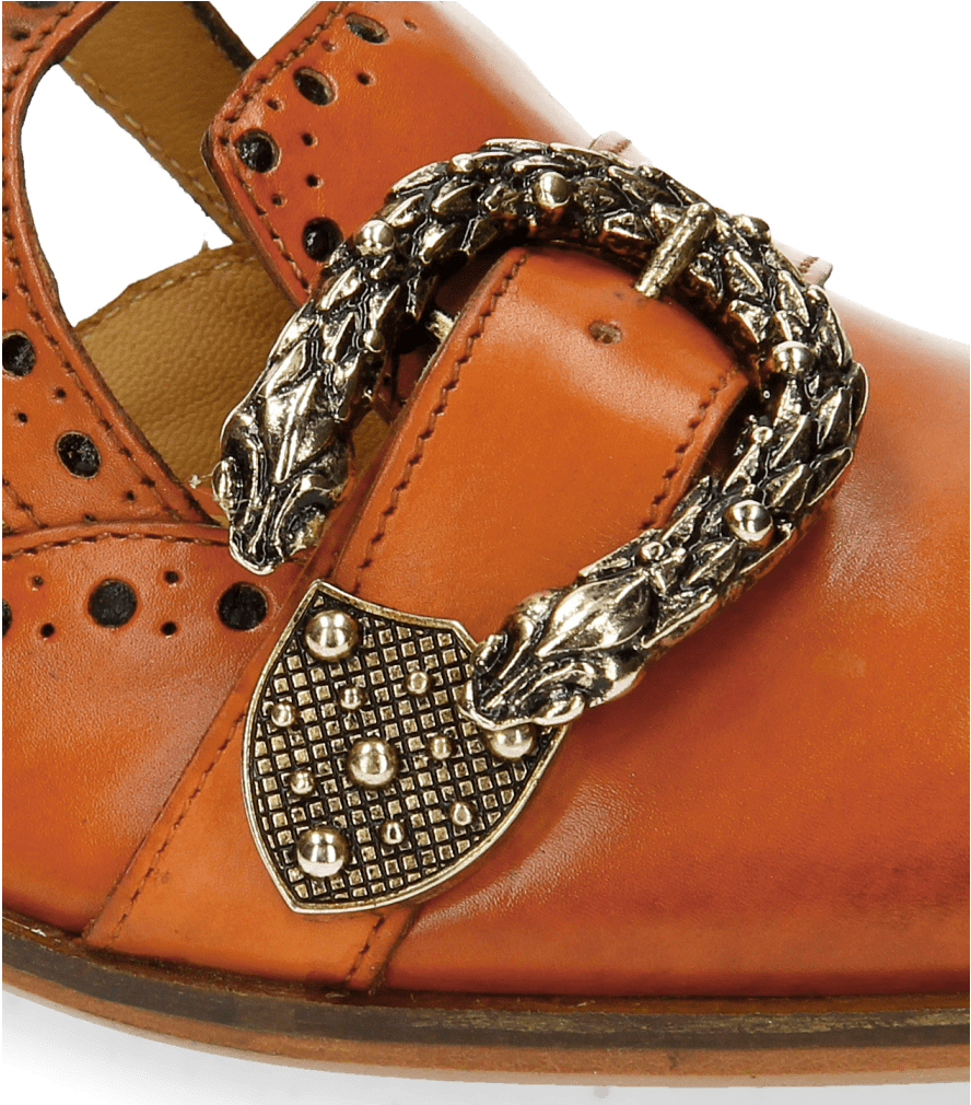 Sandals Sally 69 Orange Buckle Snake - Sandal (1024x1024), Png Download