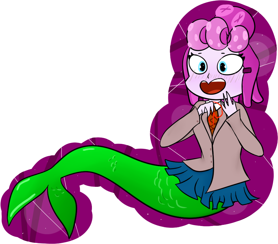 Mermaid Clipart Cove - Doki Doki Literature Club Crossover Fanart (1024x1024), Png Download