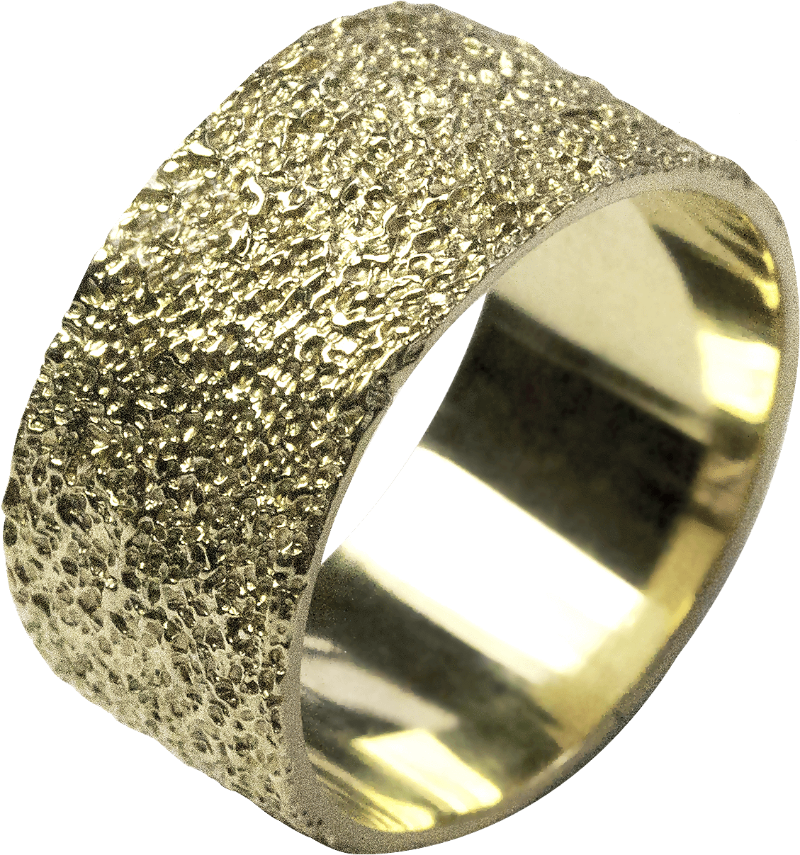 Wide Frost Gold Eliise Maar Jewellery Handcrafted Jewellery - Titanium Ring (3444x3444), Png Download