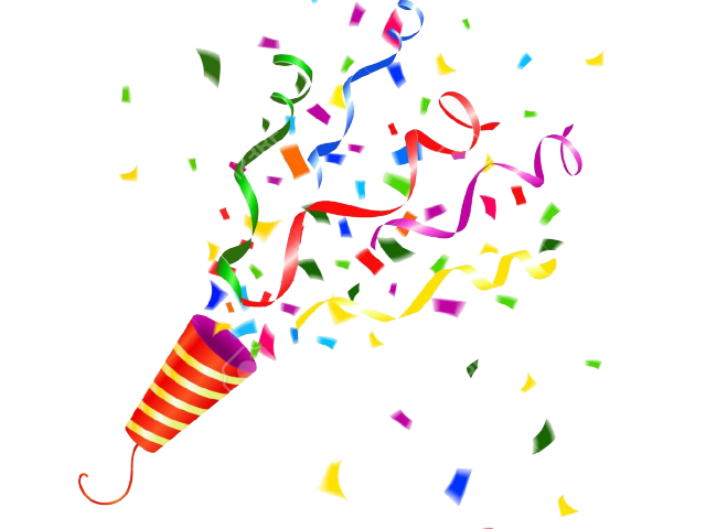 Confetti Clipart Party Horn - Party Popper Confetti Png (640x480), Png Download