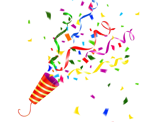Download Confetti Clipart Party Horn - Party Popper Confetti Png PNG