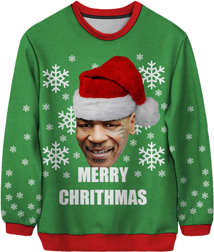 Mike Tyson Chrithmas Unisex Sweater - Samuel L Jackson Ugly Sweater (1000x1000), Png Download