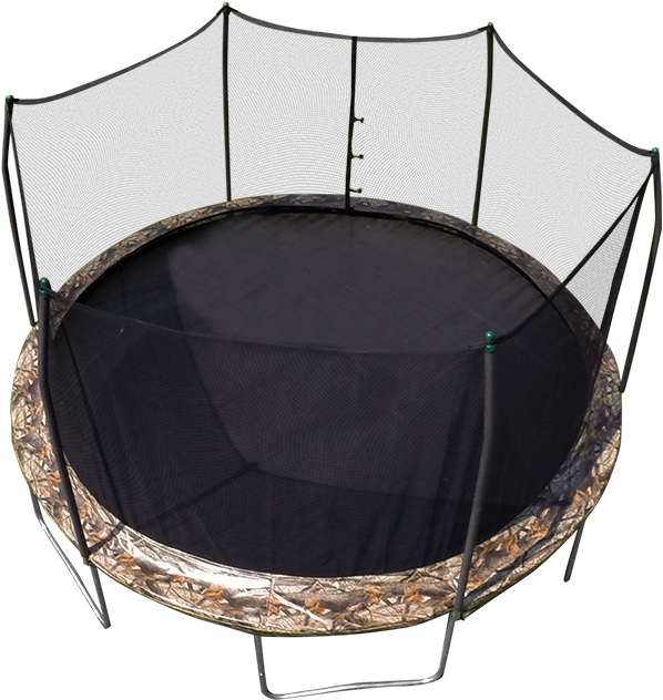 15' Camo Round Trampoline With Enclosure - Trampoline Flip (800x800), Png Download