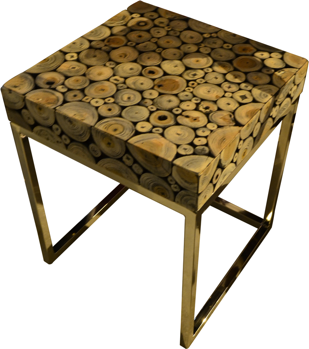 Round Wood Mosaic Coffee Table B - Coffee Table (1400x1400), Png Download