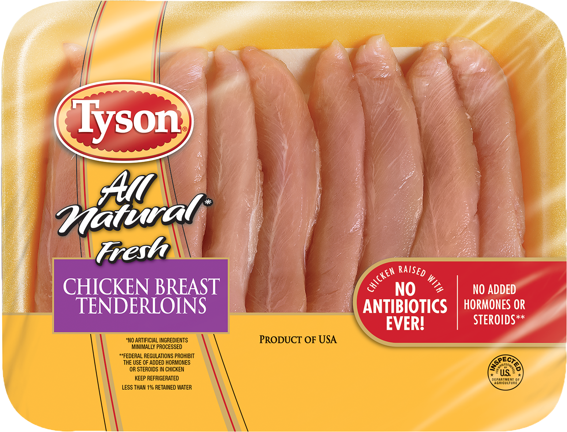 Tyson® All Natural Fresh Boneless Skinless Chicken - All Natural Chicken Breast (2400x2400), Png Download