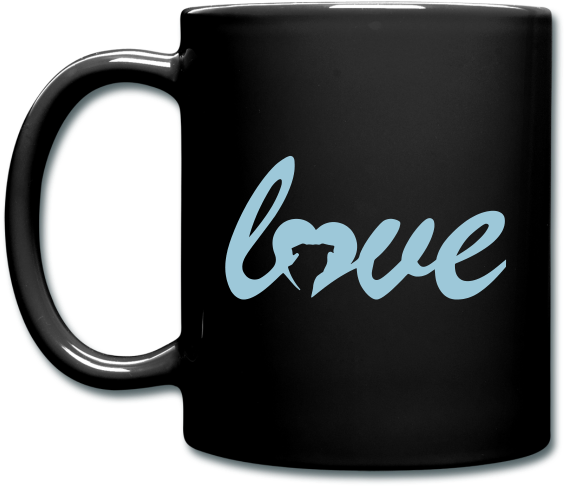 Dog Love Silhouette - Mug (650x650), Png Download