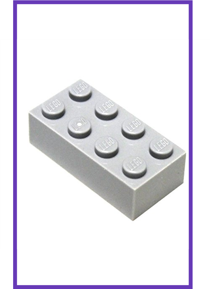Lego Parts And Pieces - Grey Lego Block (735x1100), Png Download