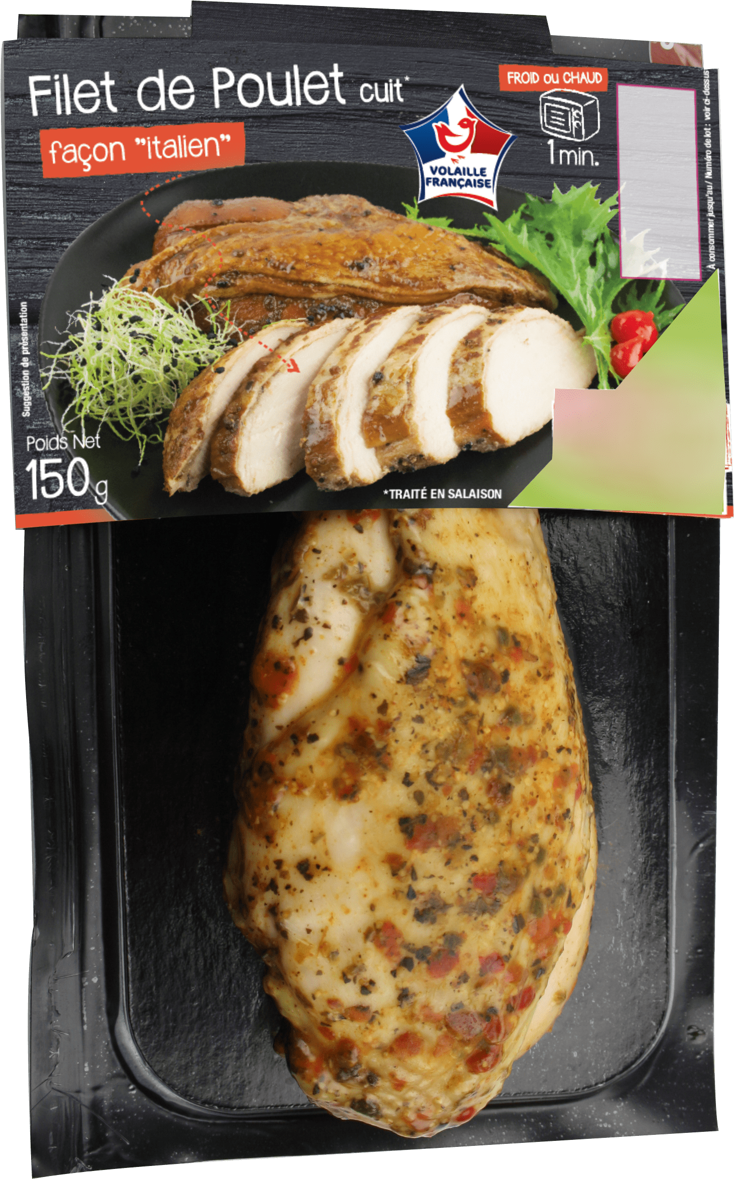 Cooked Chicken Fillet Italian Style - Naan (1880x2816), Png Download