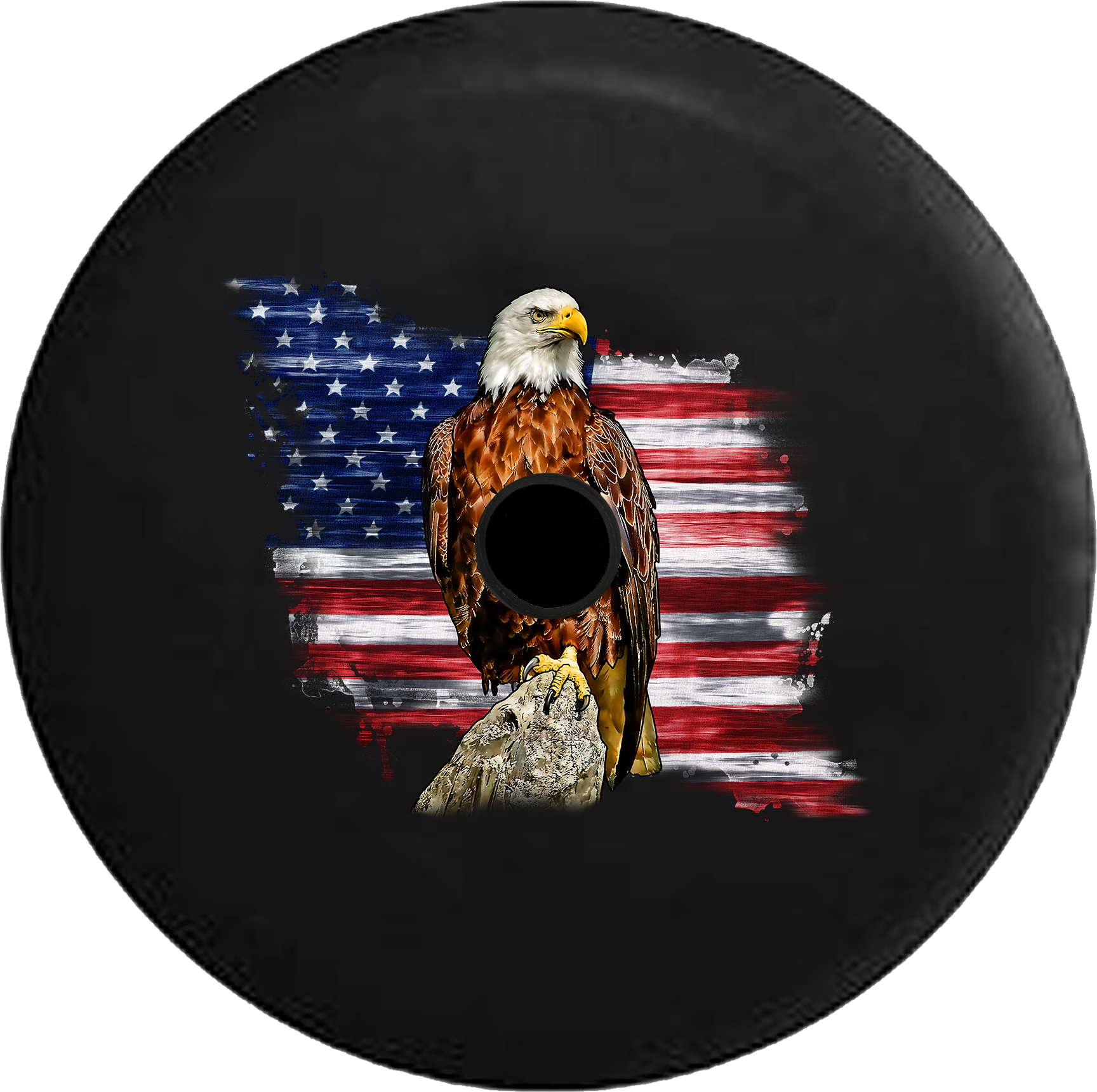 Jeep Wrangler Jl Backup Camera Day Rustic Vintage American - Patriotic Jeep Tire Covers (1728x1721), Png Download