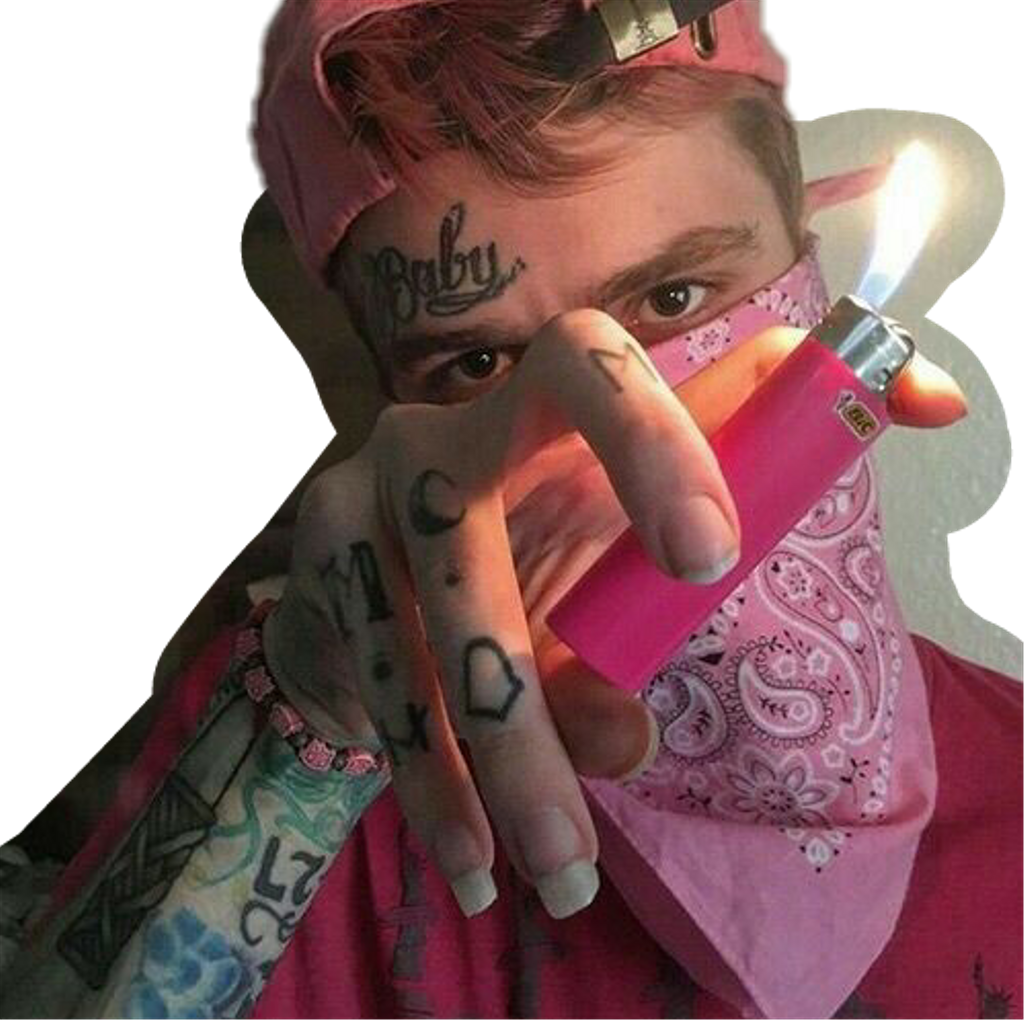 Lil Peep Art Tumblr - Lil Peep Pink Bandana (1024x1020), Png Download