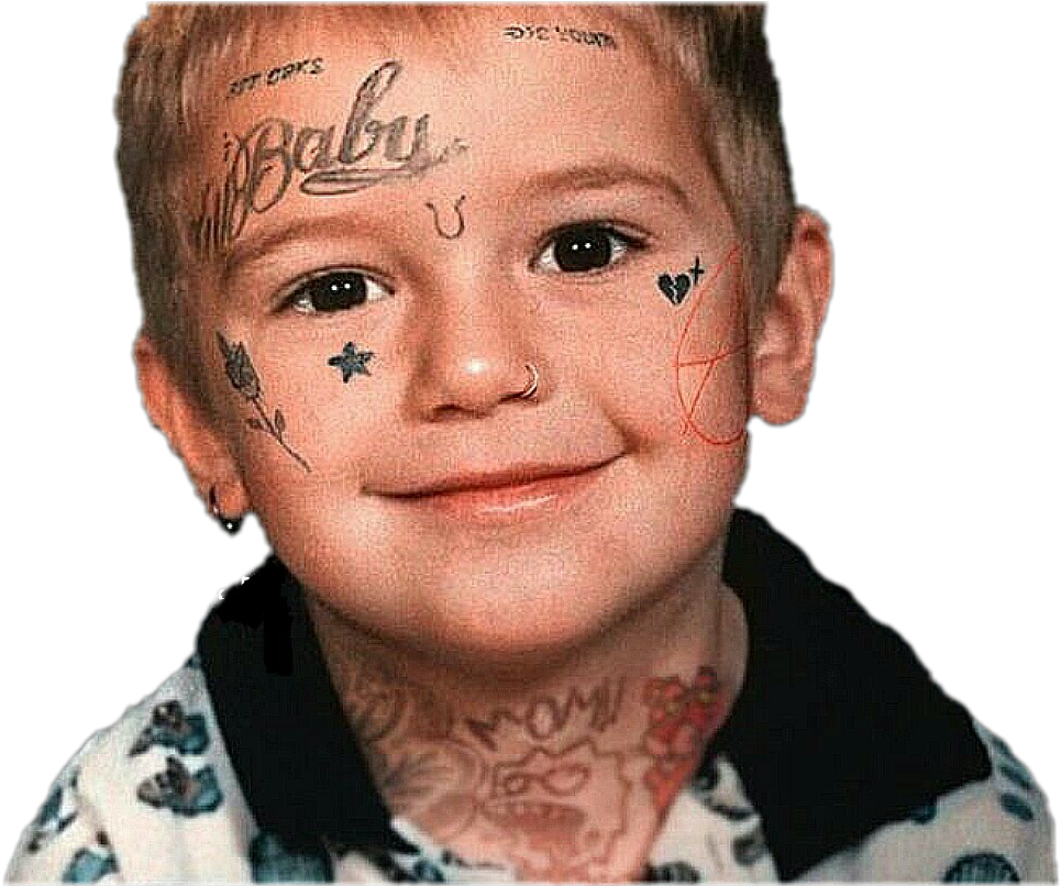 Sticker Lil Peep Enfant Tatouages Tatoo - Tous Les Tatouages De Lil Peep (1080x811), Png Download