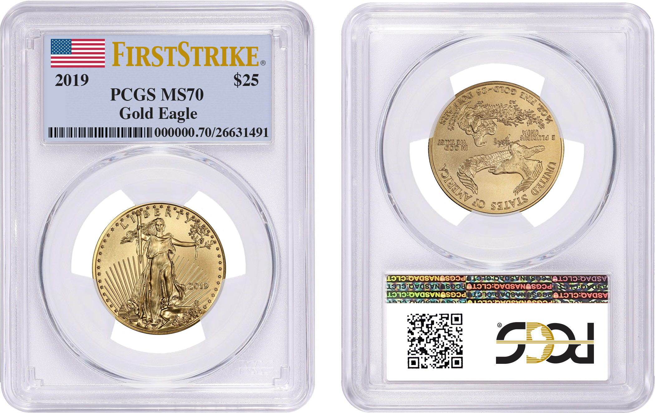 American Eagle Ms70 Pcgs First Strike Flag Label - Pcgs (2250x1406), Png Download