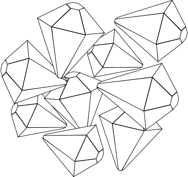 Gems Png Black And White - Triangle (600x565), Png Download