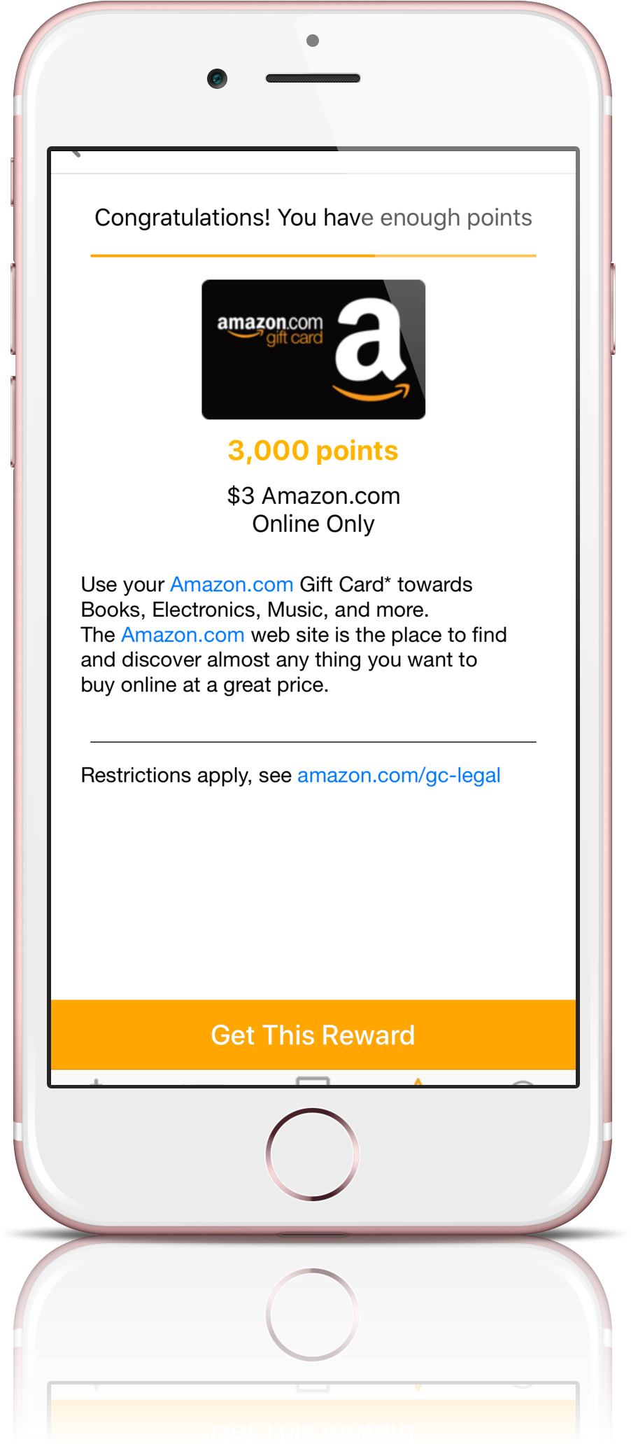 It Only Takes 3,000 Points To Cash Out For A Free $3 - Amazon.com, Inc. (1100x2150), Png Download