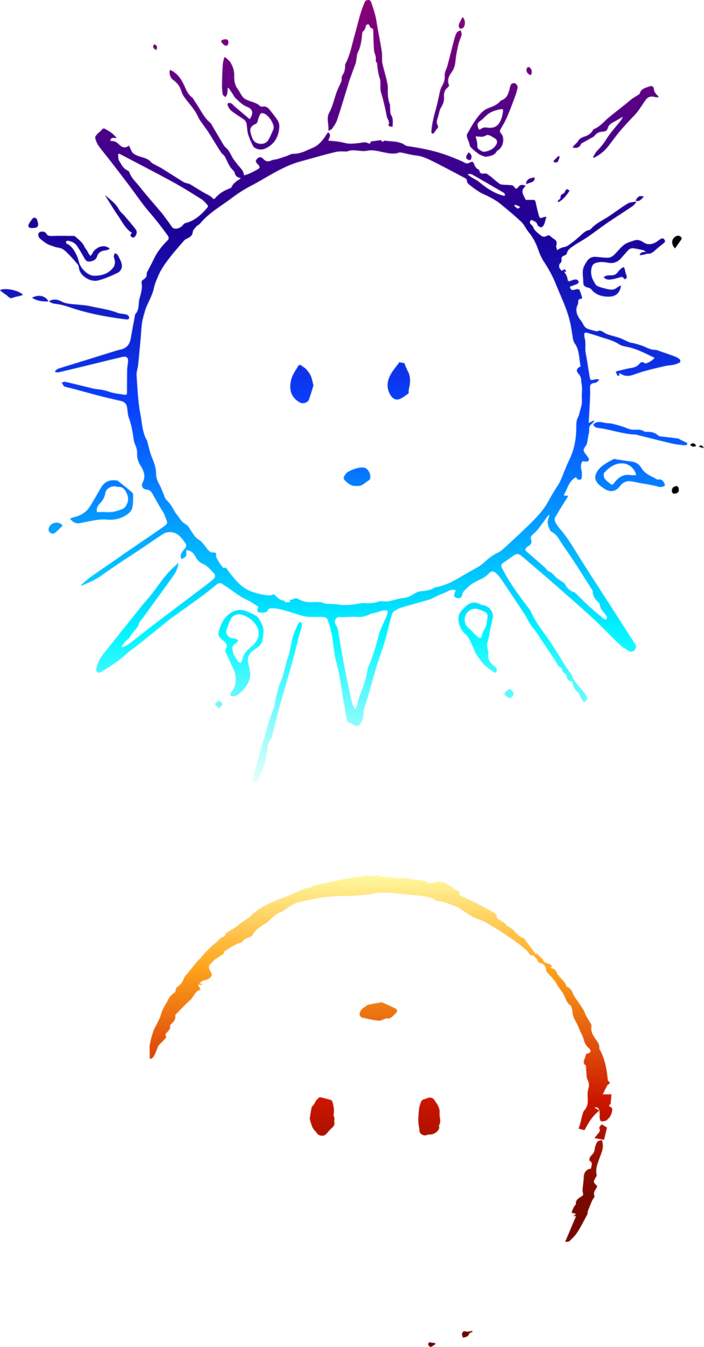 Cartoon Sun And Moon - Mirror (1000x1914), Png Download