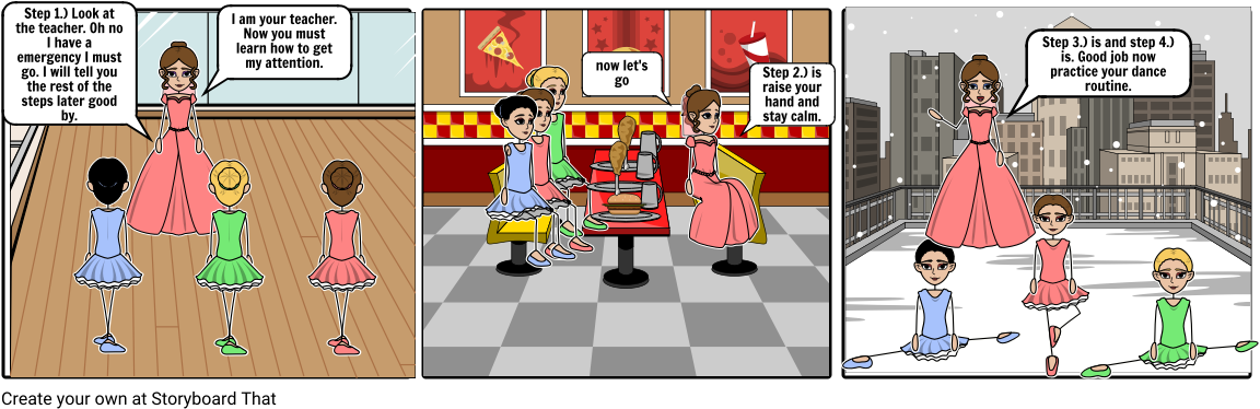 Getting The Teachers Attention - Storyboard (1164x385), Png Download