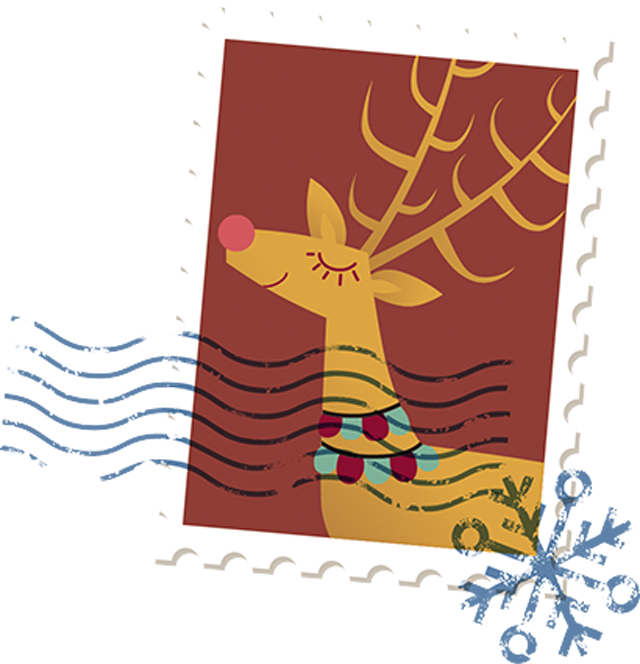 Png Images, Pngs, Postage Stamp, Postage Stamps, Postal - Christmas Postage Stamps Transparent (640x664), Png Download